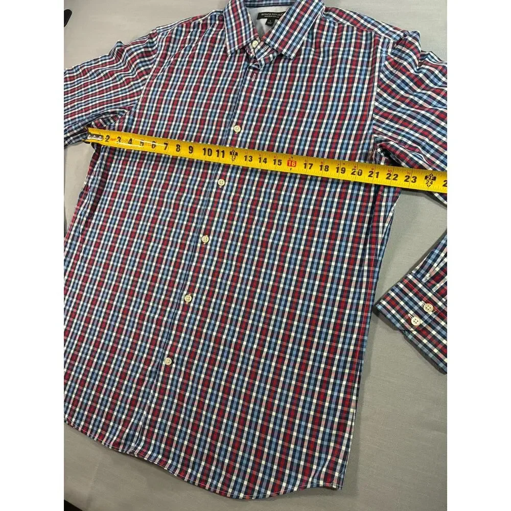 Banana Republic Slim Fit Plaid Button Down Shirt Men's Large Non Iron